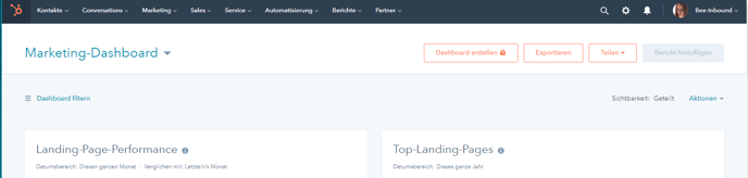 HubSpot Oberfläche